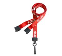 PCL Media ltd® Red Staff Neck Strap Lanyard ID Card Holder with Plastic Clip and Safety Breakaway Catch - (Pack of 5) Staff Lanyard