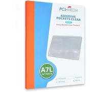 PCL Media ltd® Self Adhesive Clear A7 Pocket 115 x 80mm (Pack of 25) Long Edge Opening Adhesive Holder Pocket Protectors - Adhesive Documents Pocket - Self Adhesive Card Holder - Adhesive Pockets