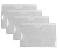 PCL Media ltd Sticky Backed Thumb Cut Self Adhesive Plastic Wallet Pocket for Membership, Slimmers World, Weight Watcher Cards (Pack of 4) - Self Adhesive Business Card Pocket