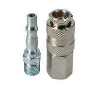 PCL to Euro Air Fitting Adapter Set, 1/4in BSP Quick Release | A built-in valve helps reduce air loss when changing tools, so you can keep working with less downtime.