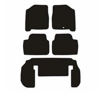 PCM - Car Floor Mats Compatible with KIA Carens from 2000-2006 - Black Standard Rubber 3mm - Tailored Car Mats with Non Slip Backing - 5 pcs Floor Mat Set with 1 Clip