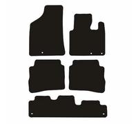 PCM- Car Floor Mats fits for Hyundai Santa Fe 7 Seater from 2010-2012 - Black Premium Carpet - Tailored Car Mats - Car Floor Mat, with Anti Slip Backing - 5 pcs Floor Mat Set with 3 Clips