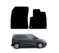 PCM - Tailored Fit Car Floor Mats for Vauxhall Combo Van Front 2019 On - Red Edging Carpet - Anti Slip, Fitted With Clips, Easy to Clean & Granulated Backing for All-Weather - 2 Pc Floor Mat