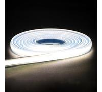 pcningled 2 Metre 240V Waterproof LED Strip Light with UK Plug and ON Off Switch 4000K White, 2M Outdoor COB LED Strips 10cm Cuttable (White, 2m)