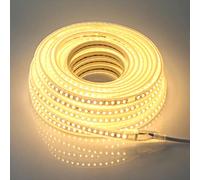 pcningled 20M External led Strip Light Newly Upgraded SMD 5730 220V IP67 Waterproof 120 LEDs/M 9W/M Cuttable Every 1M Ultra Bright Flexible Lighting for Indoor and Outdoor Use(Warm White, 20M).