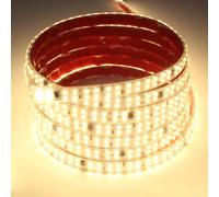 pcningled 2835 1M 2M 3M 5M 10M 220V-240V AC LED Strip Light, Adhesive Strip Light 240 LEDs/m for Outdoor and Indoor IP65 Waterproof,1.8m Power Cord with a cuttable Design (Warm White, 10M)