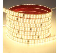 pcningled 2835 5M Warm White 220V-240V LED Strip Light, Adhesive Strip Light with Plug 240 LEDs/m IP65 Waterproof,1.8m Power Cord with a cuttable Design (Warm White, 5M)