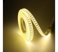 pcningled 5m LED Strip Lights SMD 5730 220V, IP67 Waterproof 120 LEDs/M 9W/M Ultra Bright for Indoor and Outdoor Cuttable Every 1M, Ideal for Home, Garden and Party Decor (White, 5M)