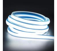 pcningled Outdoor COB led Strip 6000K 15M IP67 Waterproof 230V, 15 Meters 240 V AC Strips Light 296 LEDs/m 10CM Cuttable for Bathroom Cabinets Kitchen with ON/Off Switch and UK Plug (Cold White, 15m)
