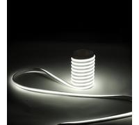 pcningled Outdoor Strip Lights Waterproof 3M (9.84ft) 230V COB 240leds 12 Watts IP67 for Staircase Lighting Bedroom Desk Kitchen with UK Plug (3m, Cold White)