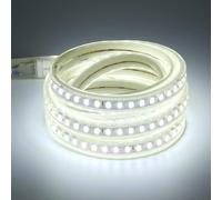 pcningled10M led Strip Light SMD 5730 220V IP67 Waterproof 120 LEDs/M 9W/M Cuttable Every 1M Ultra Bright Flexible Lighting for Camping Tent,Wardrobe,Kitchen Cabinet,corridors.(Cold White, 10M)