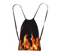 Pcoiuyb Burning Flame Print Multicolor, Drawstring Sackpack Unisex String Bag Sport Gym Bag Casual Daypack Foldable Drawstring Backpack