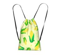 Pcoiuyb Green Delicious Corn, Drawstring Sackpack Unisex String Bag Sport Gym Bag Casual Daypack Foldable Drawstring Backpack