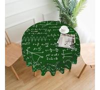 Pcoiuyb Math Equations Formulas, Round Tablecloth Waterproof Dust-Proof Tabletop Wrinkle Resistant Table Cover - 60 in