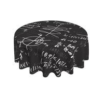 Pcoiuyb Math Formula, Round Tablecloth Waterproof Dust-Proof Tabletop Wrinkle Resistant Table Cover - 60 in