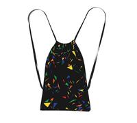Pcoiuyb Print Triangles Abstract Confetti, Drawstring Sackpack Unisex String Bag Sport Gym Bag Casual Daypack Foldable Drawstring Backpack
