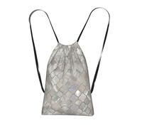 Pcoiuyb Quatrefoil Moroccan Mother Of Pearl, Drawstring Sackpack Unisex String Bag Sport Gym Bag Casual Daypack Foldable Drawstring Backpack