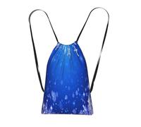 Pcoiuyb Snowflake Blue Winter Christmas, Drawstring Sackpack Unisex String Bag Sport Gym Bag Casual Daypack Foldable Drawstring Backpack