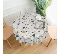 Pcoiuyb Terrazzo Seamless Patterns Classic Italian Marble, Round Tablecloth Waterproof Dust-Proof Tabletop Wrinkle Resistant Table Cover - 60 in