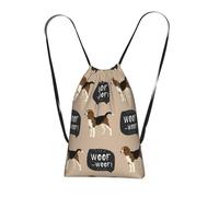 Pcoiuyb Woof Beagle, Drawstring Sackpack Unisex String Bag Sport Gym Bag Casual Daypack Foldable Drawstring Backpack