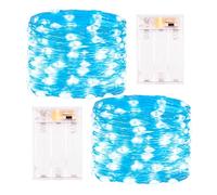 PCORES 2Pack Ice Blue Fairy Lights Battery Operated with Timer, Waterproof 33FT 100LED String Lights Indoor Outdoor for Bedroom, Christmas, Parties, Wedding