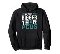 PCOS Awareness Warrior Polycystic Ovary Syndrome Ribbon Pullover Hoodie