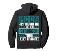 PCOS Awareness Warrior Polycystic Ovary Syndrome Ribbon Pullover Hoodie
