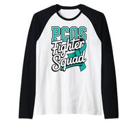 PCOS Warrior Team Teal Ribbon PCOS Awareness Raglan Baseball Tee