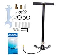 PCP Stirrup Pump Airguns Rifle Filling Stirrup Pump, High Pressure Hand Pump 3 Stage 6000 PSI for Paintball, PCP Cylinder & Pistols, Scuba Diving, Stainless Steel by Poweka(Black)
