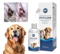 PCpetclear Ear Cleaner for Dogs and Cats, with Bendable Applicator, Non-Irritating, Dog Ear Cleaner Solution to Eliminates Ear Odour, Dirt and Debris, 60ml