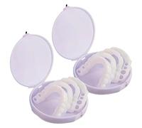 Pcs 2 for Teeth Adjustable Temporary Kit Denture, Set Veneer Comfort Fit Flex for Upper Teeth & Lower, Smile Instant Solution, Odor-Free Soft, Includes Box Storage