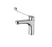 PCS Brass Hot and Cold Long Handle Laboratory Hospital Wash Basin Deck Mount Elbow Touch Mop Pool Faucet (Color : D)