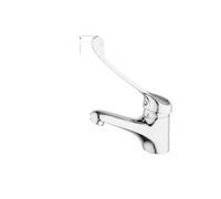 PCS Brass Hot and Cold Long Handle Laboratory Hospital Wash Basin Deck Mount Elbow Touch Mop Pool Faucet (Color : D)