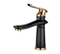 Pcs Brass Hot and Cold Mixing Basin White/Chrome/Black/Antique Bathroom Waterfall Faucet (Color : Antique Brush high) tap