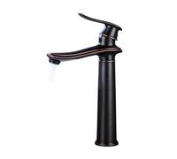 Pcs Brass Hot and Cold Mixing Basin White/Chrome/Black/Antique Bathroom Waterfall Faucet (Color : Antique Brush high) tap