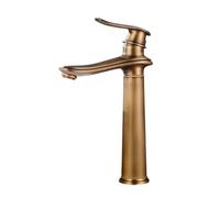 Pcs Brass Hot and Cold Mixing Basin White/Chrome/Black/Antique Bathroom Waterfall Faucet (Color : Antique Brush high) tap