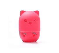 Pcs Cat Shaped Silica Gel Sponge Holder Dustproof Rose Red