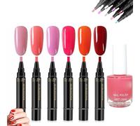 Pcs Gel Nail Polish Pen Set, 3 in 1 One Step DIY LED Varnish, Polish Nail Pen Set, Multi Color Nail Polish GelPen 8 ml, 3 in 1 Gel Nail PolishPen, Soak off UV LED Nail Varnish Nail Tools (Set B)
