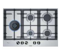 PCS7A5B90 75cm Gas Hob 5 Burners with Wok Support - Stainless Steel