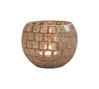Pcscevcr Mosaic Glass Candle Holder, Vintage Romantic Tea Light Candleholder, Shattered Glass Candleholder, for Wedding Party Decor (White)