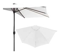 Pcscevcr Patio Umbrella Replacement Canopy, 9FT 5Ribs Outdoor Half Umbrella Replacement Fabric Cover, for Garden Yard Patio Deck (Beige)