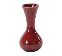 Pcscevcr Small Ceramic Flower Vases, Decorative Bud Vase, Handmades Big Belly Glazes Flower Bottle Vase, for Home Living Room Table Shelf Decor (Red)