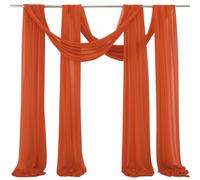 Pcscevcr Wedding Arch Draping Fabric, 2 Panels 19.6ft Wedding Arch Drapes Chiffon Fabric Backdrop Curtain, for Wedding Ceremony Party Ceiling Backdrop Decor (Orange)