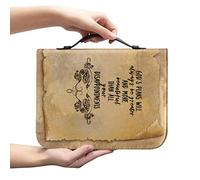 PCSJRKG Inspiring Bible Cover Case for Women,Leather Bible Cover with Pockets and Zipper,Study Bible Tote Bag(God's Plans Will Always be Greater and More Beautiful Than All Your Disappointments)