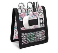 PCSJRKG Nurse Printed Nurse Pocket Organizer, Storage Tool Pocket Pouch with Mesh Pocket, Multifunctional Nursing Organizer Pouch for Hospital, White and Pink