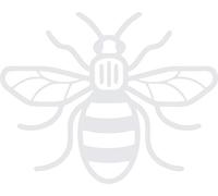 PCSL - Manchester MCR Bee - Proud to be Mancunian - Laptop/Car Bumper/Windows/Wall Sticker Decal (White, X-Large 45cm x 45cm)