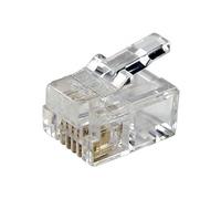 PCSL® RJ11 / RJ12 Crimp Ends/Connectors/Plugs for Crimping Telephone & ADSL Cables (RJ11 Plug - 6P4C - Pack 10)