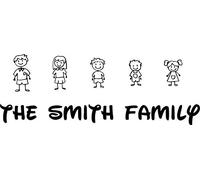 PCSL Ultimate Personalised My Stick Figure Family and Pets - Car Decal Bumper/Window Sticker - Fully Customisable