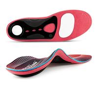 PCSsole High Arch Support Insoles, Plantar Fasciitis Inserts Flat Feet Orthotic Insoles Men for Feet Pain, Fallen Arch, Over Pronation, Metatarsalgia, Red XL