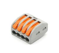 PCT-215 4 Way Lever Wire Connector, Reusable Push-In Terminal Block, 0.14 - 4mm² Copper, 32A 250V, Compact Splicing Connector for Junction Box & Lighting
